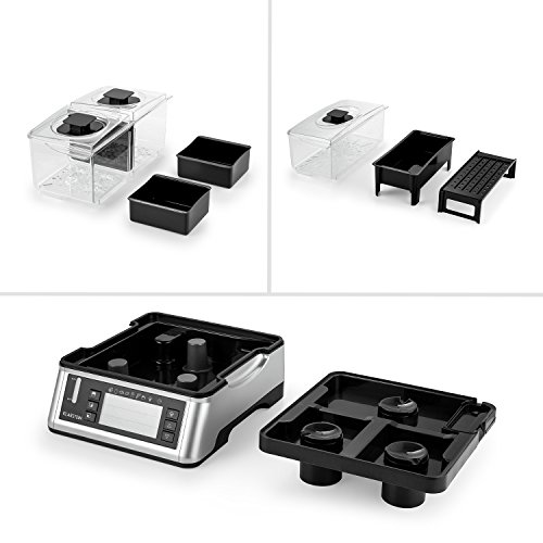 KLARSTEIN Electric Food Steamer, 1500 W, 7 Programs, 1 x Large and 2 x Small Cooking Chambers