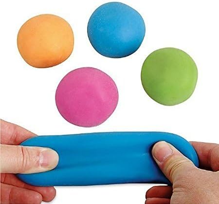 Pull and Stretch Stress Relief Bounce Balls (5 pack) + Emoji Bonus Stickers