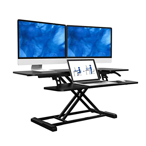 FLEXISPOT Height Adjustable Standing Desk Converter 42 inch Stand Up
