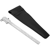 Metal Scribe Calipers, 0-200mm Stainless Steel | 0.05 mm Resolution, &plusmn;0.05 mm Accuracy, Engraved Scale, Wood Plastic Metal Use, 176 g, PU Leather Bag