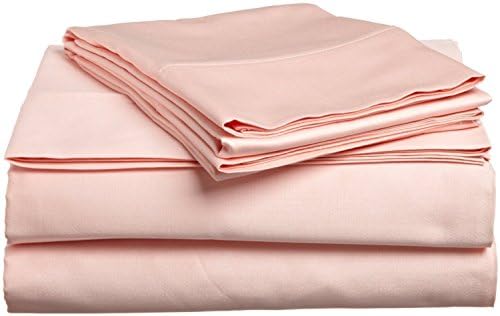 JB Linen 600 Thread Count 100% Pure Egyptian Cotton 4-Piece Sheet Set Queen Bed Size (60" x 80") Peach Solid Fit Up To 9" Deep Mattress Limited Period Offer.