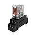 TWTADE/DC 24V Relay 10A Electromagnetic Power Coil Relay 8 Pins DPDT 2NO+2NC with Indicator Light and Socket Base -YJ2N-LY