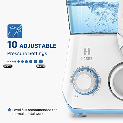 Water Flosser, Habor by ELLESYE 600ml Oral Irrigator with 7 Multifunctional Jet Tips & 1 Toothbrush Head for Home & Family, Dental Oral Irrigator for Teeth Cleaning & Braces Care, Adults & Kids White - Thumbnail 6