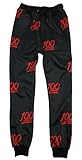 APTRO Men's Relax Fit Cute Cartoon Faces Emoji Joggers Pants Black 100 Size L