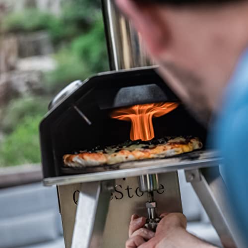 Qubestove Outdoor Pizza Oven Wood Fired with Rotating Pizza Stone 2in