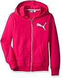 PUMA Big Girls' Zipped Hoodie, Love Potion, Large (12/14)