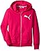 PUMA Big Girls' Zipped Hoodie, Love Potion, Large (12/14)