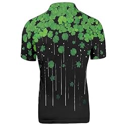 HUGS IDEA Shamrock Mens Golf Shirt Casual Sport