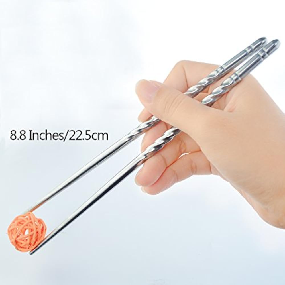 Rbenxia Chopsticks & Chopstick Holders Metal Steel Stainless Spiral 8.8