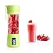 Christmas Gift 2017 Gudaco Premium USB Juicer Cup, 380 ml Green, Upgraded Corrugated Blades for Superb Mixing, Portable Fruit Mixing Machine and Juice Blender, Electric and Rechargeable Mixer Blender