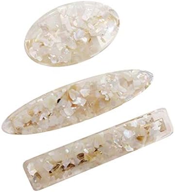 NEEKEY Fashion Hairpins Women Vintage Oval Acrylic Hair Clips Barrette Hairpins Hair Accessories 3pcs