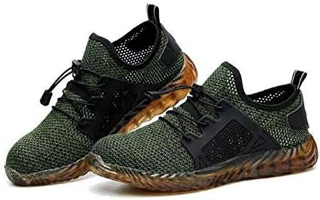Genlesh Men's Safety Work Shoes, Anti Smash Ventilation Steel Toe Indestructible Lightweight Boots for Men Mesh Safety Industrial Work Shoes