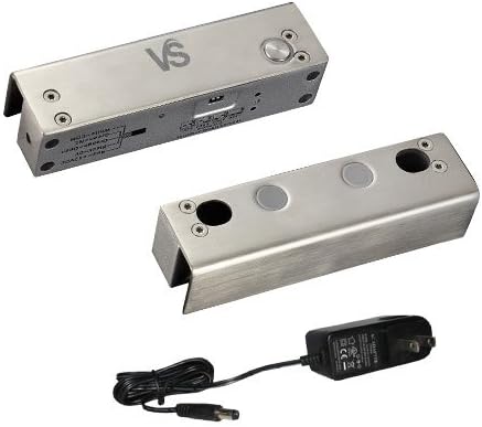 FPC-5389 Vsionis VIS-DP105GD-FSA-LED Electric Drop Bolt Lock 2,200lbs for Full Glass Door and Glass Frame with LED and Time Delay Fail Safe Normally Closed Deadbolt with Power Supply