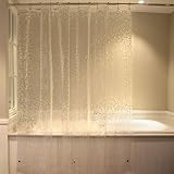 Eforgift Eco-friendly 12 Gauge PVC Shower Curtains Mildew Resistant Waterproof ,Bathroom Curtain Liner, Stone Clear (72 inch by 78 inch)