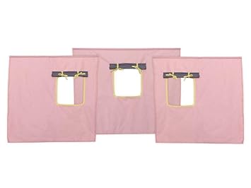 Amazon De Flexa Basic Vorhang Fur Kinderbett Rosa Grau Hohe 73cm