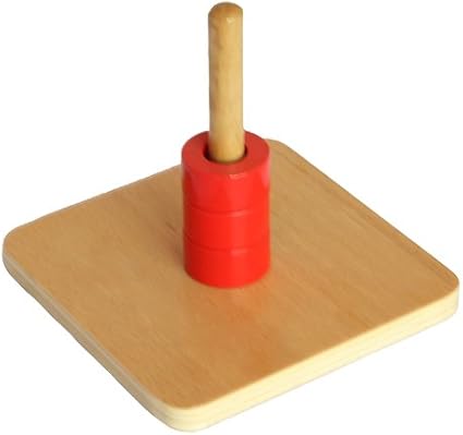 montessori discs on vertical dowel