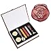 WOWOSS 7 Pcs Hogwarts Magic School Wax Seal Stamp Kit, Retro Badge Seal Wax Stamp Maker Gift Box with Vintage Wooden Handle and Brass Head for Christmas, DIY Craft, Theme Party Invitation Letters