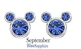 Mouse Stud Earrings In 14k White Gold Over Sterling Silver