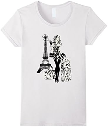 Women's Fashion Girl Shopping in Paris T-Shirt XL White