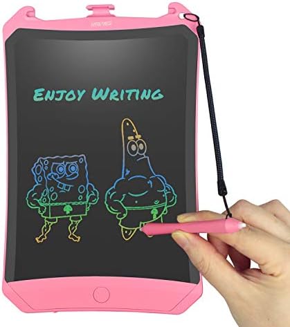 Colorful Robot Pad 8.5'' LCD Writing Tablet Doodle and Scribble Board Magnetic Memo Notes with 1 Anti-Lost String for Adult Kid and Toddler (Pink)