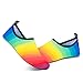 Womens and Mens Water Shoes Barefoot Quick-Dry Aqua Socks for Beach Swim Surf Yoga Exercise (Colourful, M)