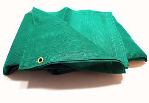 Green Vista Premium GREEN Mesh Shade Cloth with Grommets - 8 Feet x 10 Feet Tarp - Sunblock Panel Prevents Sun on a Patio, Deck, Porch