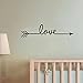 CUGBO Love Arrow Wall Quotes, Black Vinyl Wall Decal Sticker Waterproof Wall Art Dcor for Home Living Room Decoration