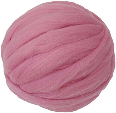 Infinity Thread Super Chunky, Soft, Merino Wool Yarn for Knitting Cozy Hat, Scarf, Blanket and Bulky Projects - 1 lb (Pink)