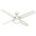Hunter Fan Company, 59240, 52 inch Ocala Fresh White Indoor / Outdoor Ceiling Fan with LED Light Kit and Pull Chain