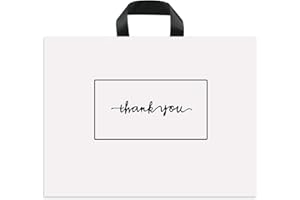 SOSFKIM Thank You Merchandise Bags 50Pcs 10x12In White Thank You Bags Bulk - Extra Thick 3.1Mil Customer Bags for Small Business - Small Thank You Shopping Bags for Boutique with Handles