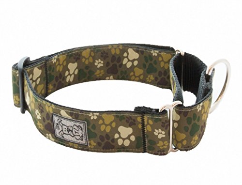 RC Pet Products 1-1/2-Inch All Webbing Martingale Dog Collar, Small 9 to 14-Inch, Pitter Patter Camo
