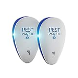 Pest Patrol 2-Pack Ultrasonic Pest Repeller & Bug Repellent Pest Control - No More Traps - Non Toxic Kid & Animal Safe - Insect Repellent for Fleas, Bed Bugs, Ants, Spiders, Roaches, Mosquitoes, Flies