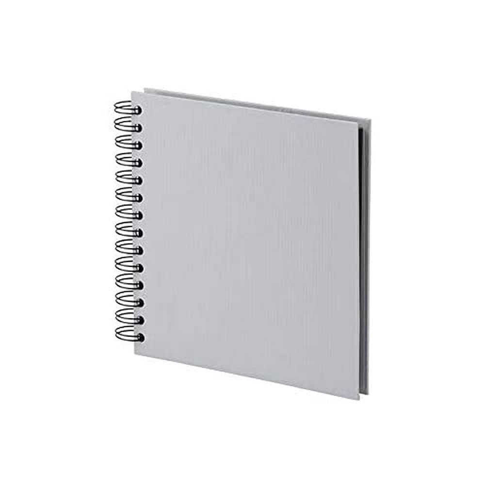 Rössler Papier 1329452175 - S.O.H.O. Wire-O fotoalbum 180 x 180 mm, 60 zwarte pagina's, steen, 1 stuk