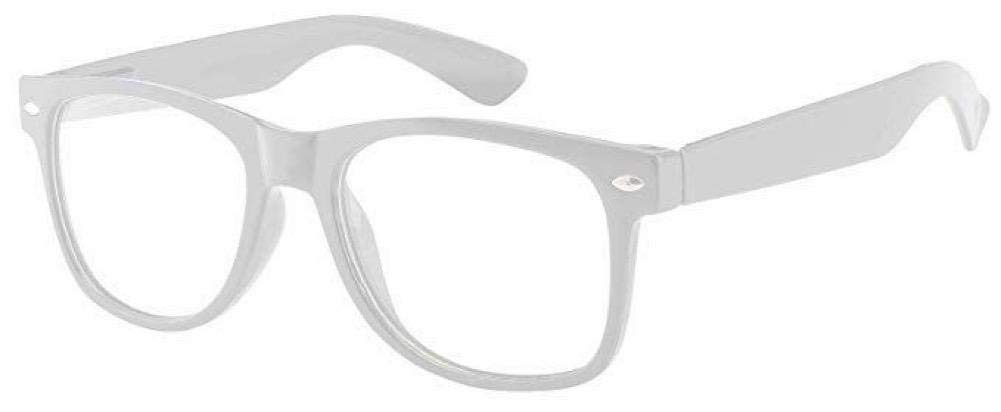 Boolavard Kids Nerd Glasses Clear Lens Geek Fake Eyeglasses for Girls Boys Eyewear Age 4-12 (White)