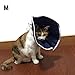 QIYADIN Soft Cat Recovery Collar Cat Cone E Collar Nonwoven Fabric Elizabethan Collar Loops-Protective Wound Healing Specially Designed for Cats and Puppies - Easy to Eat and Drink (M)