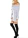Simplee Apparel Women's Long Sleeve Off Shoulder Knitted Sweater Dress,Gray,One Size,Gray,One Size