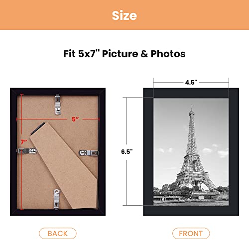 upsimples 5x7 Picture Frame with Real Glass,Bulk Photo Frames for Wall