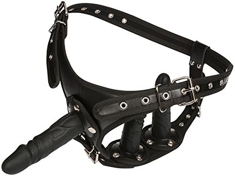 Couples Adjustable Wearable Belt - Strap On Harness Massager Pants - PU Leather Harness (A)
