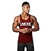 Huiyuzhi Mens LIVE FIT Workout Fitness Gym Tank Tops (L, Wine Red)