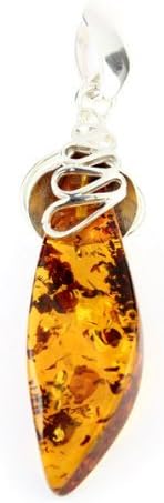 SilverAmber Lovely 925 Sterling Silver &amp; Baltic Amber Unique Pendant PD1006