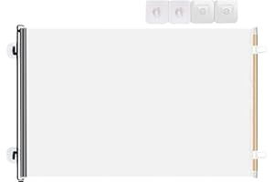 Retractable Stair Gate - Transparent Dog Stair Mesh | Retractable Baby Gate | Clear Dog Barrier | Childproof & Animal Safety 