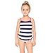 Arshiner Girls' One Piece Swimsuit Bathing Suits,Navy Blue,Size 130