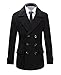 Benibos Mens Wool Slim Fit Double Breasted Half Trench Coat