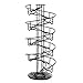 Flexzion Egg Skelter 360 Degree Rotatable Spiral Design Dispenser (Large) Chrome Plated Deluxe Modern Standing Storage Display Rack Organizer Holder for Countertop Kitchen, Black