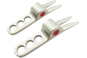 Jowxsx 2 Pcs Silver Golf Ball Fork Pivot Divot Repair Tool Compatible Divot Tools for Golf Divot Tools, On-Course Accessories