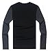 Yong Horse Men's Summer Contrast Color Stitching Crew Neck Long Sleeve Basic T-Shirt Top