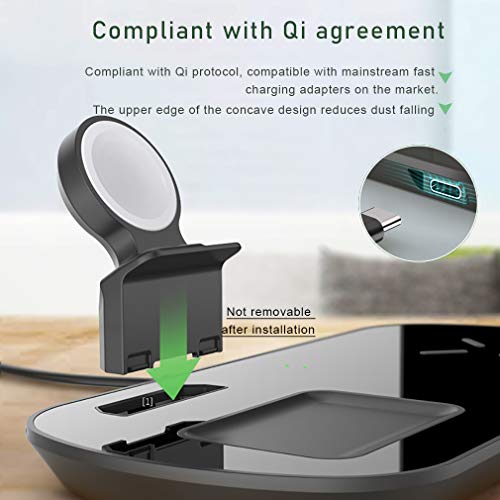 3 in 1 Wireless Charger, Qi Charging Station for Apple Watch, Airpods Pro/2,Charging Dock for Airpods 1/2/Pro,7.5W Qi Fast Charger for iPhone 11/11 Pro Max/SE 2/XS Max/XR/XS/X (for iWatch)