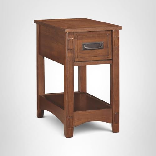 SIGNATURE DESIGN BY ASHLEY BREEGIN NEW TRADITIONAL WOODEN CHAIR SIDE END TABLE WITH 1 DRAWER AND 1 FIXED SHELF, BROWN
