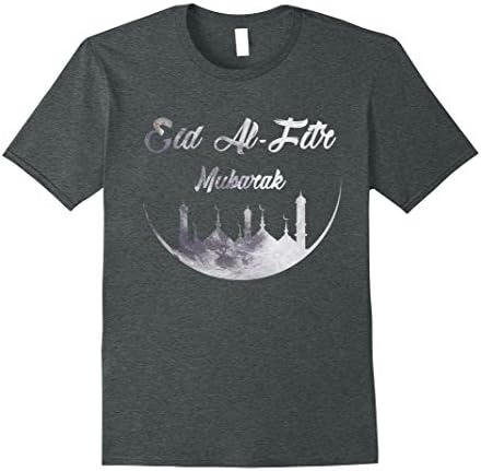 Mens Eid fitr mubarak Al-fitr syawal 1 Ramadan moon moslem shirt Small Dark Heather