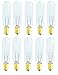 Pack of 10 Bulbs 15 Watt T6 Tubular 15T6 Light Bulb for Himalayan Salt Lamps, Fits E12 Socket, Candelabra Base